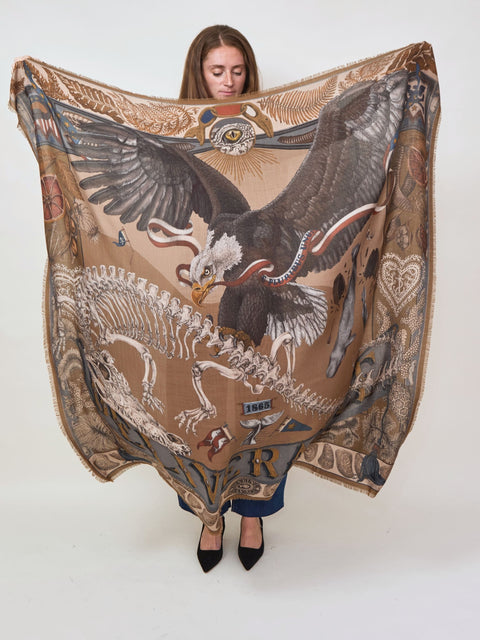 Scrimshaw Skeleton, 135cm wool/silk, caramel