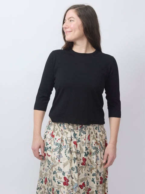 Elbow Sleeve Pullover, black