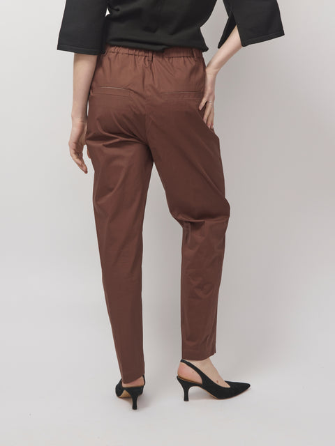 Pantalone Popeline Dritto, choco