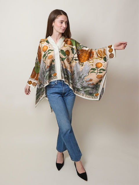 Oranges and Lemons, Silk Scarf Blouse, citrine/zest