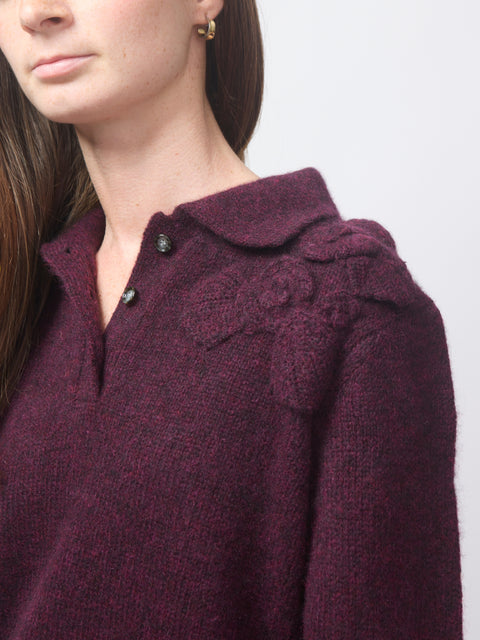 Polo Cloud Sweater, Burgundy