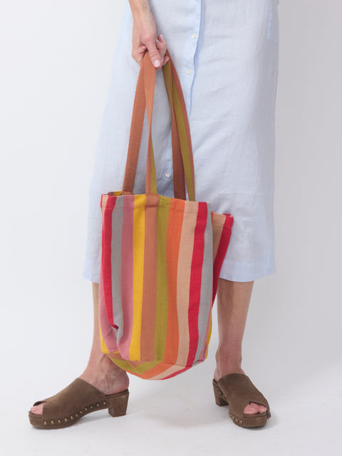 Garza Marfa Tote, Mauve Stripe