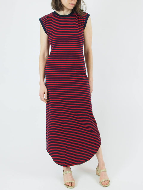 Cory Muscle Dress, Navy/Red
