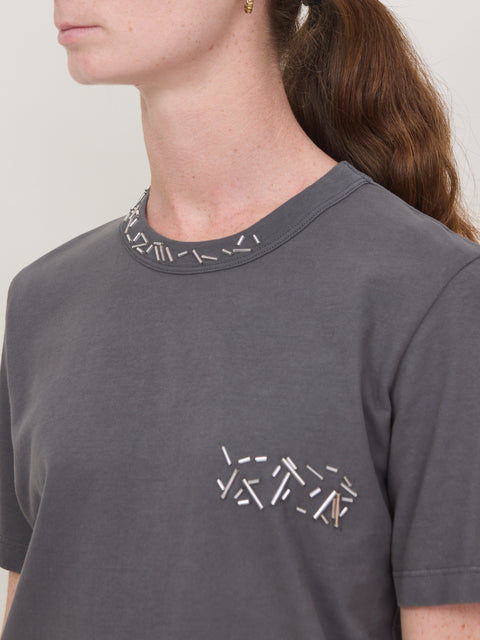Slim T con Ricamo, ematite