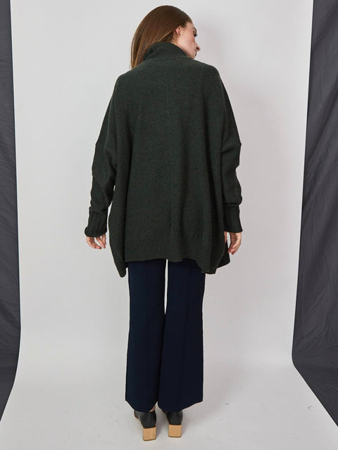 Oversized Turtleneck, Deep Olive