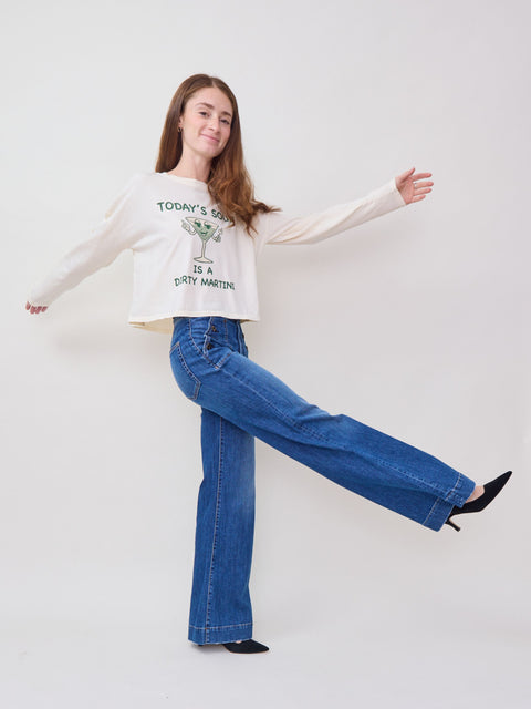 Crop Long Sleeve Tee, martini soup