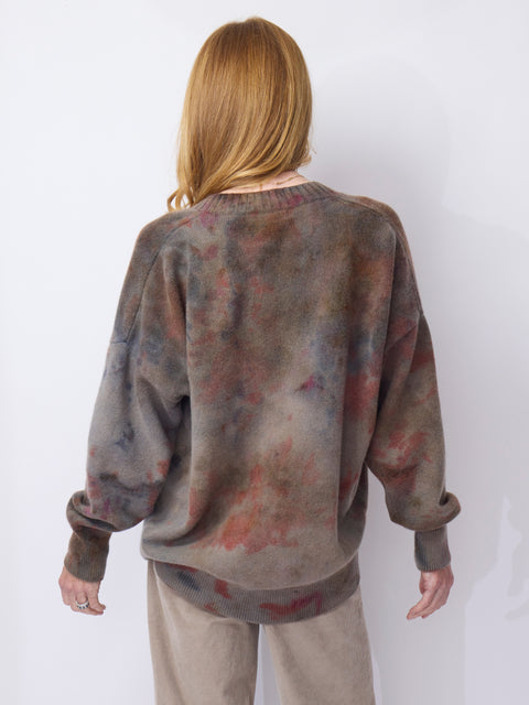Deep V Sweater, Fall Leaves