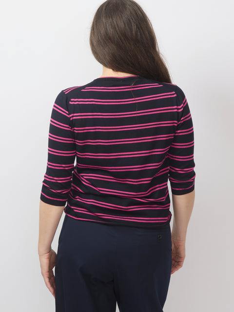 Elbow Sleeve Pullover, navy/pink