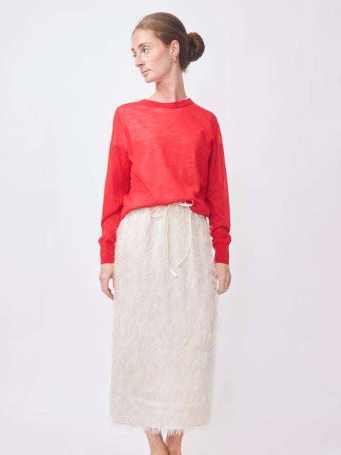 Maglia Light Wool Girocollo, Rossetto