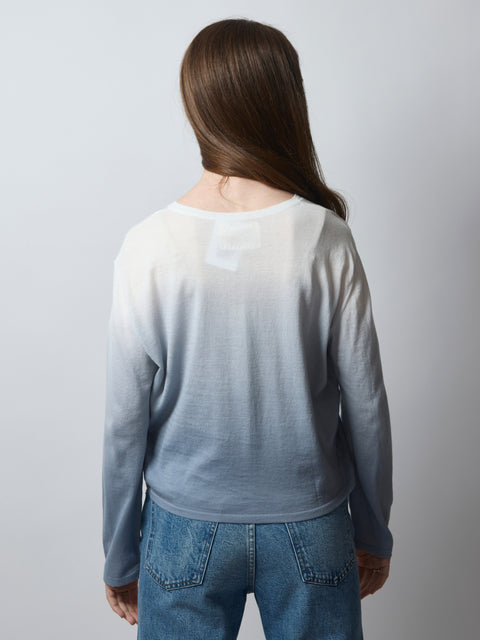 Cotton L/S Crewneck, Storm Ombre
