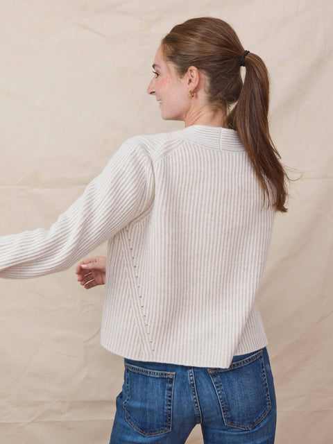 Plaited Cardigan, Pearl/Mush