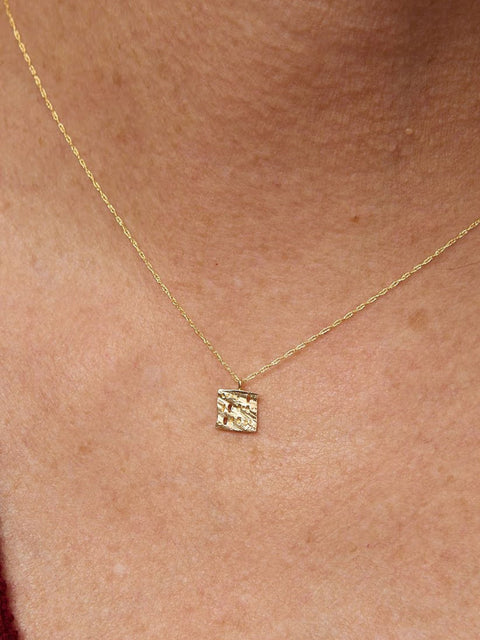 Sanctuary Square Pendant, 14k