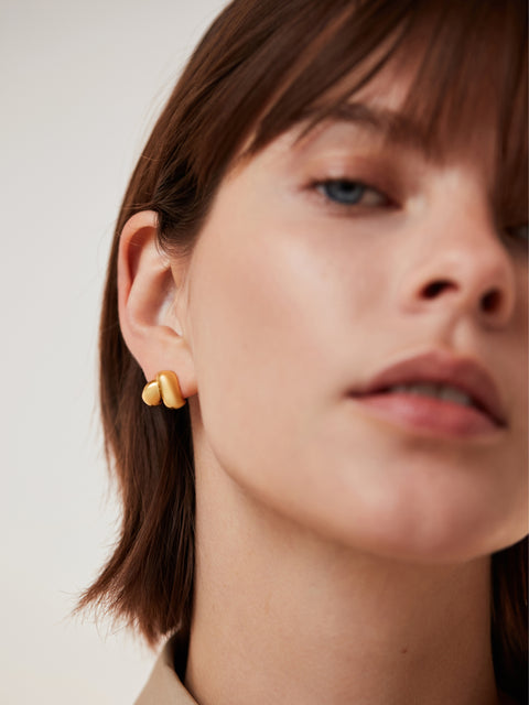Beatrix Earrings, High Polished Gold