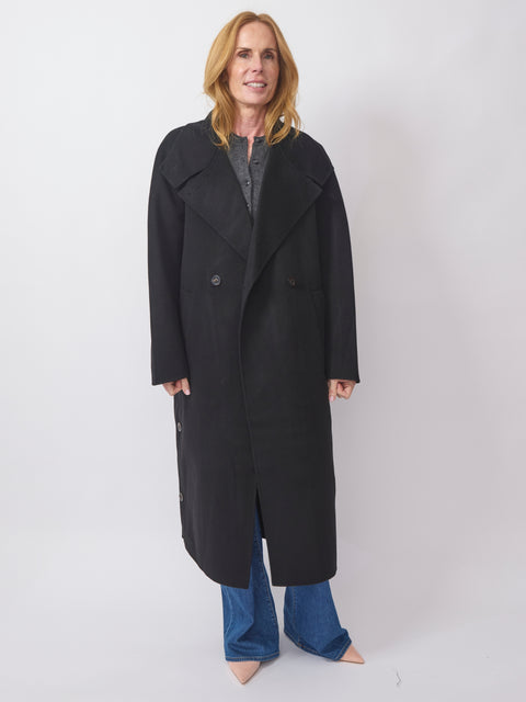 Double Button Coat, black