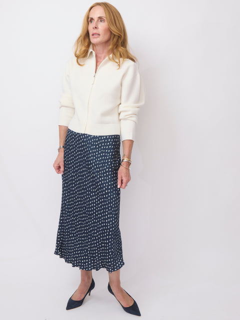 Jimo Skirt, navy modern dots