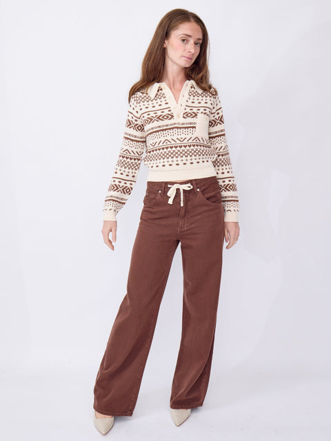 Liza Frost Fair Isle Sweater, Cream
