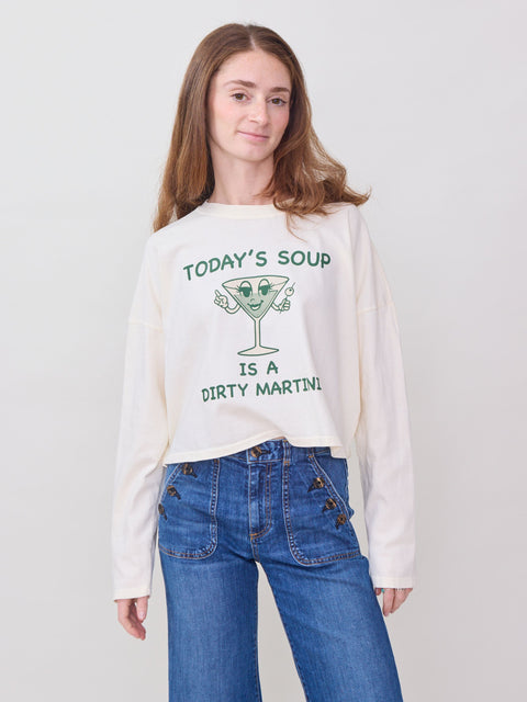 Crop Long Sleeve Tee, martini soup