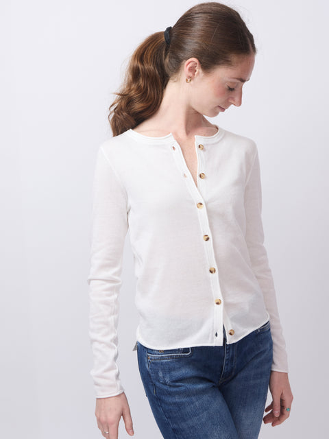Corinne Slim Fit Cardigan, bright white