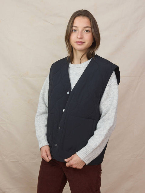 Quilted Vest, black O/S