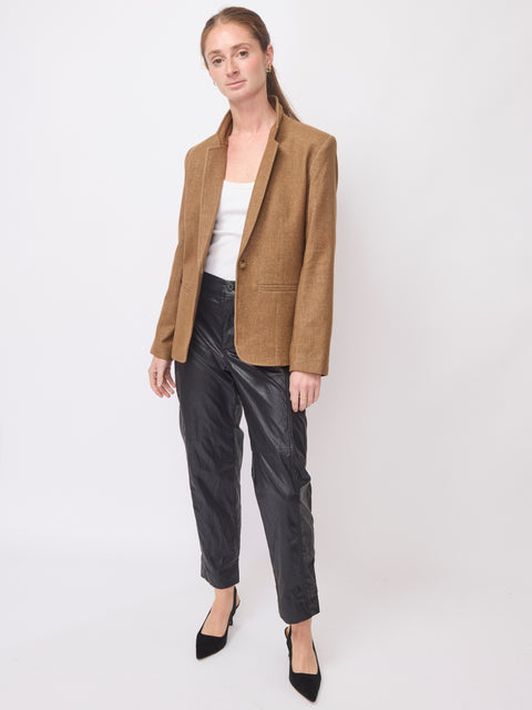Torrance Faux Leather Pant, Black