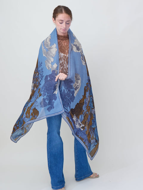 Histoire scarf, bleu