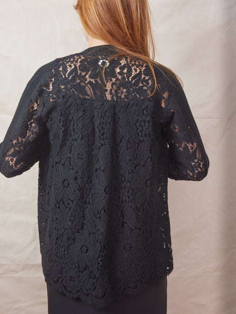 Lace Cardigan, Black