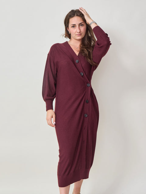 Drippy Cardi Dress, Mulberry