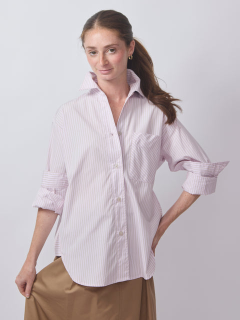 Marvin Shirt Hudson Stripe, light pink
