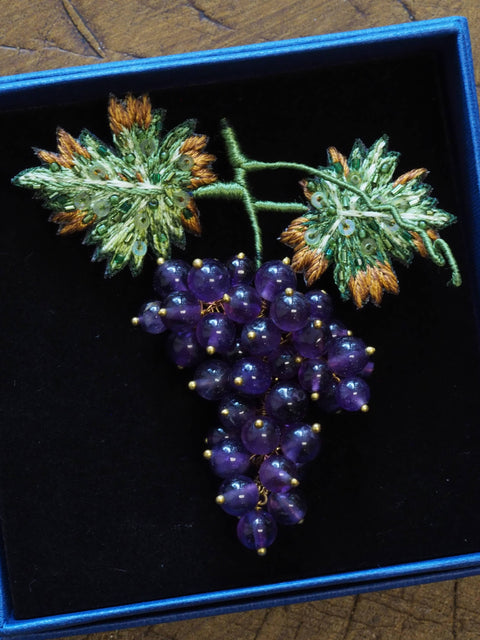 Malbec Grapes Brooch