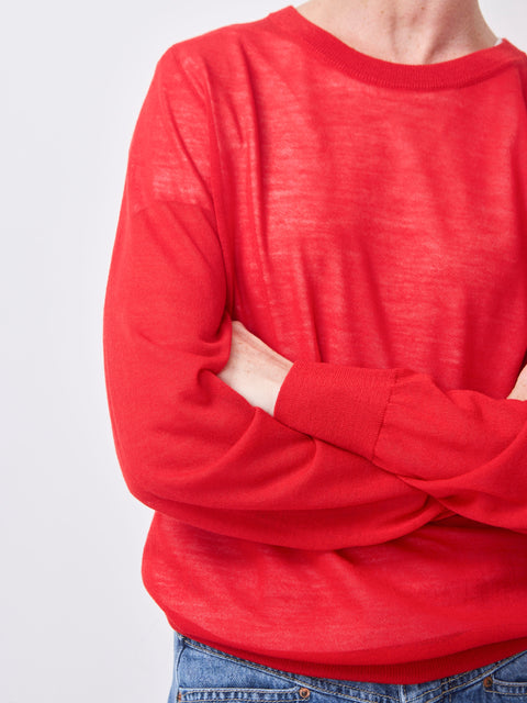 Maglia Light Wool Girocollo, Rossetto