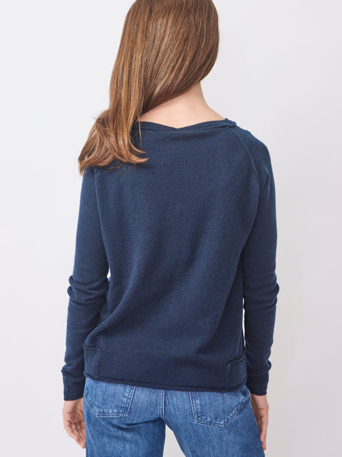 V-Neck Pullover, Navy