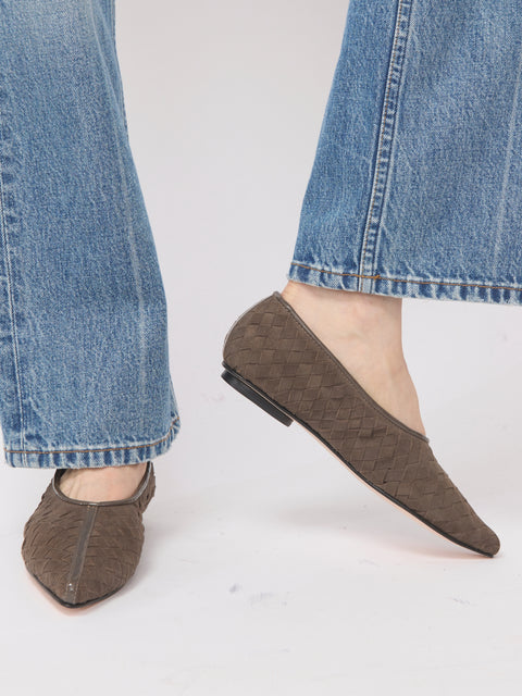 Zelda, Ash Woven Suede