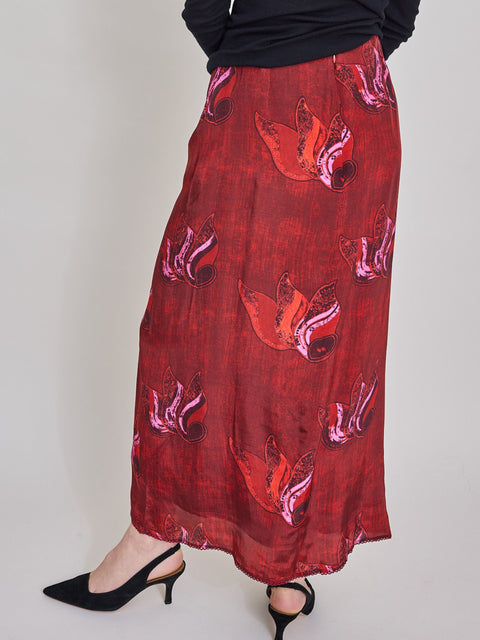 Bonny Midi Skirt, Red