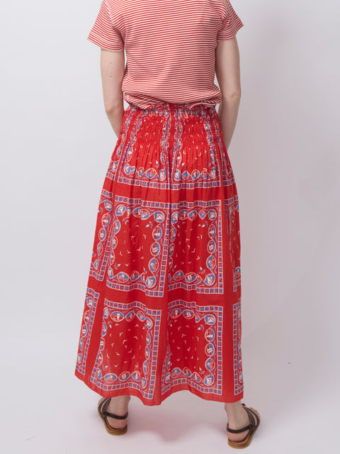 Canary Skirt, red sailboat bandana