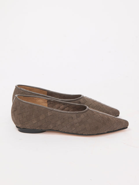Zelda, Ash Woven Suede