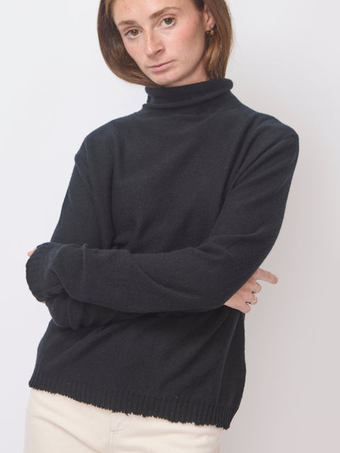 High Neck Pullover, Black