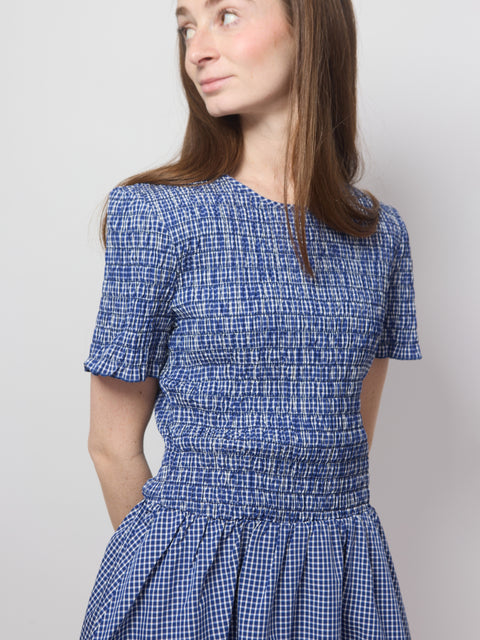 Assandra, mini check blue