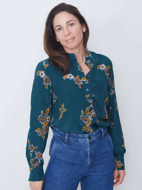Fable Blouse, peacock blue