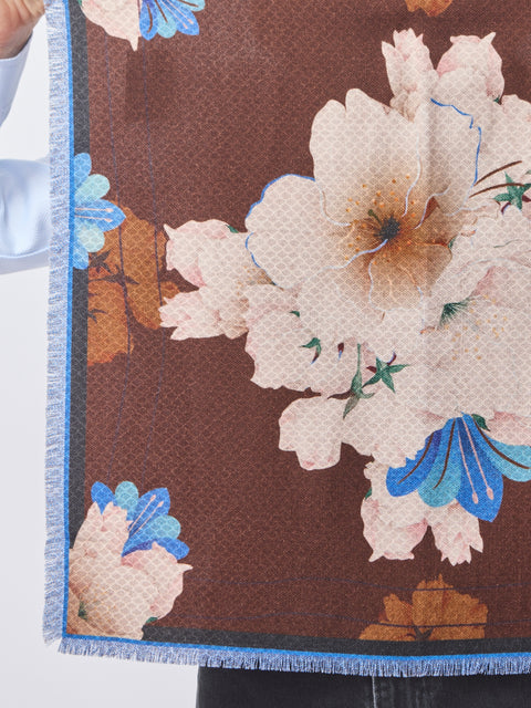Grido Reversible Wool Scarf, Autumnal Hibiscus