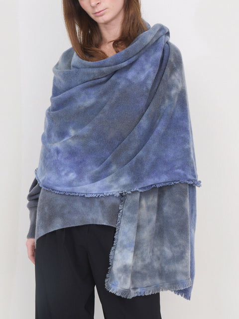 Cocoon Fringe Scarf, Blue Night