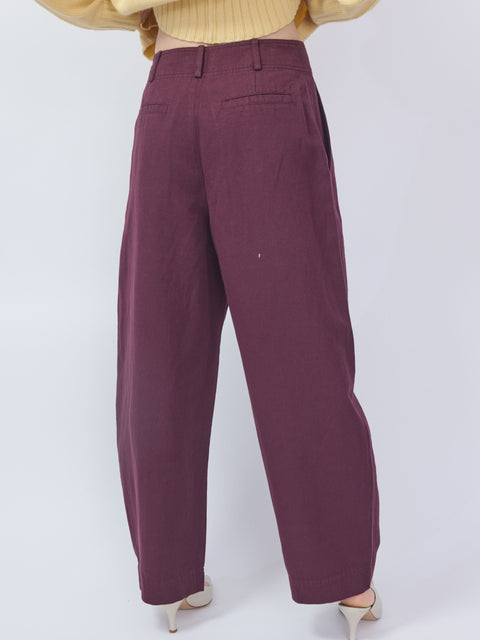 Bari Crop Trouser, Black Cherry