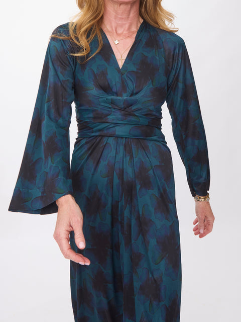 Alix Dress, Blue Graphical