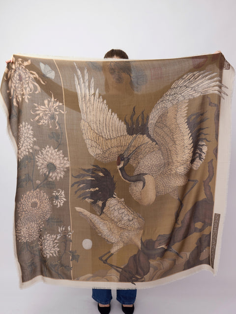Wind Dancer, Heaven Caller, 135cm silk/wool, Bronze/Umber