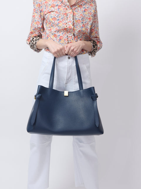 Gyoza Tote, Midnight Pebble Grain