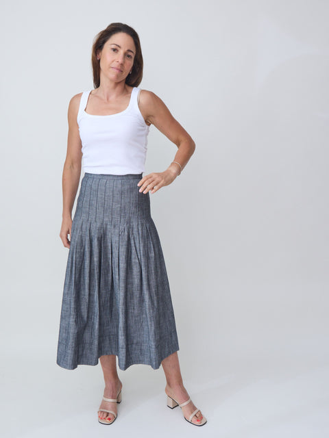 Rhythm Skirt, smoke wash