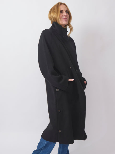 Double Button Coat, black