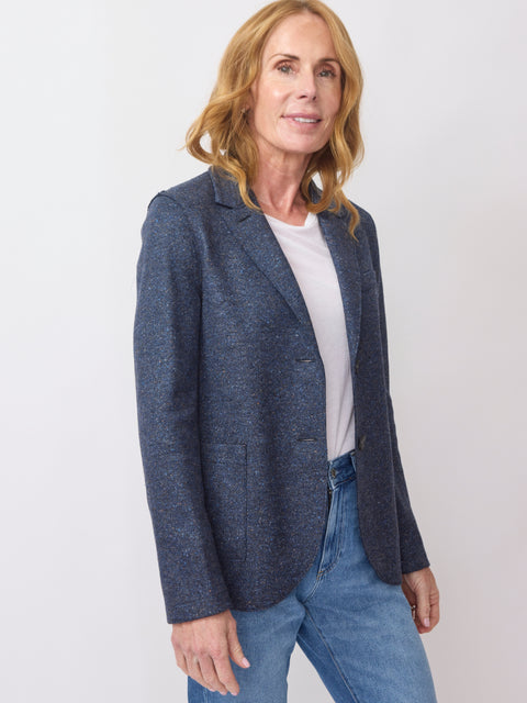 Collared Donegal Blazer, Dark Blue