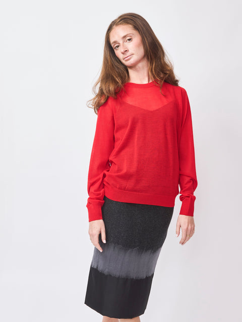 Maglia Light Wool Girocollo, Rossetto
