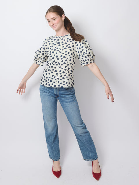 Lino Top, Yayoi white & black