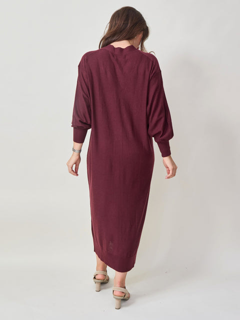 Drippy Cardi Dress, Mulberry